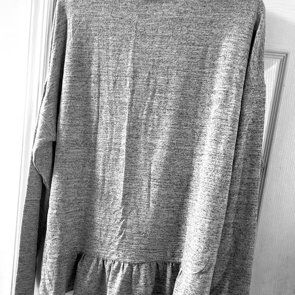 Chic Gray Sweater with Ruffle Detail - Picture 2 of 2
